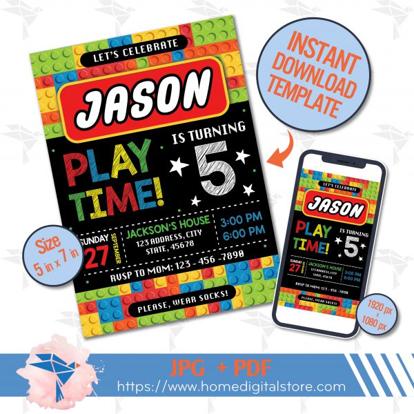 Lego Birthday Invitation