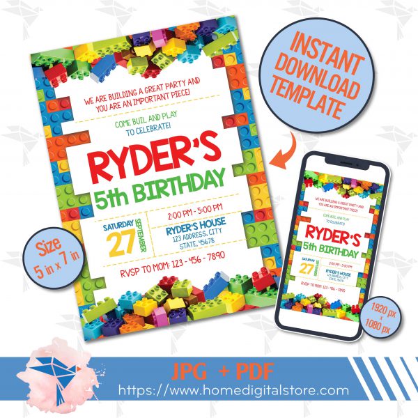 Lego Birthday Invitation