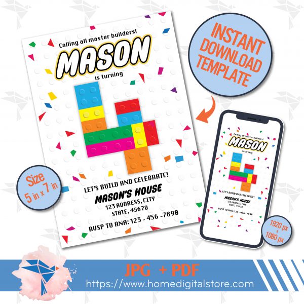 Lego Birthday Invitation