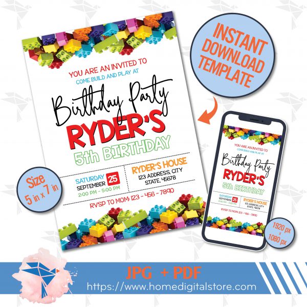 Lego Birthday Invitation