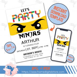 Ninja Birthday Invitation