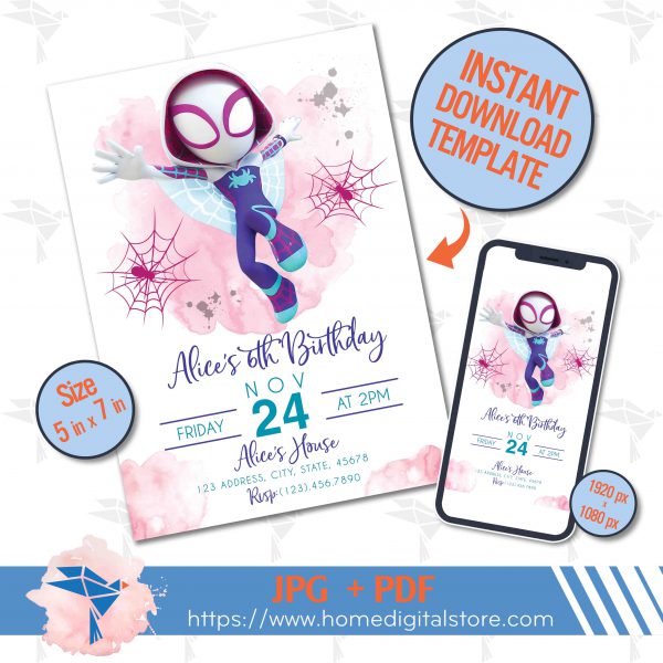 Birthday Invitation Spidey
