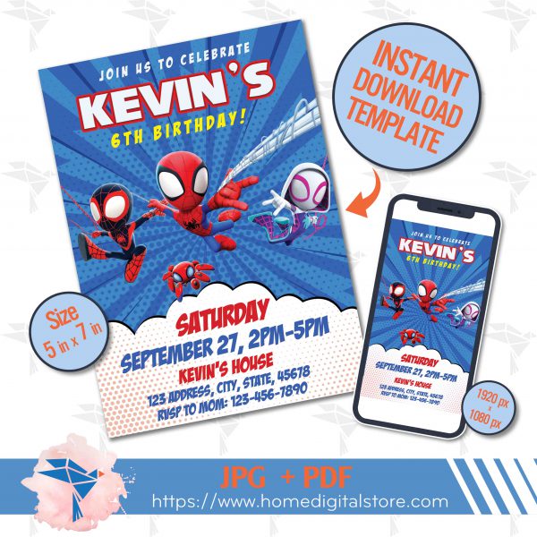 Spidey Birthday Invitation