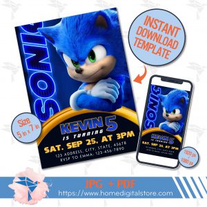 Sonic Birthday Invitation