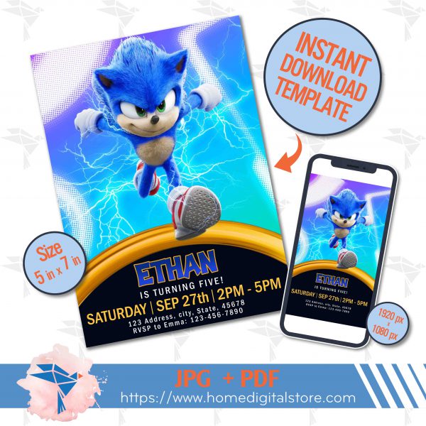 Sonic Birthday Invitation