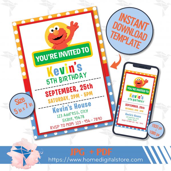 Sesame Street Birthday Invitation