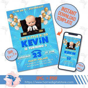 Baby Boss Birthday Invitation