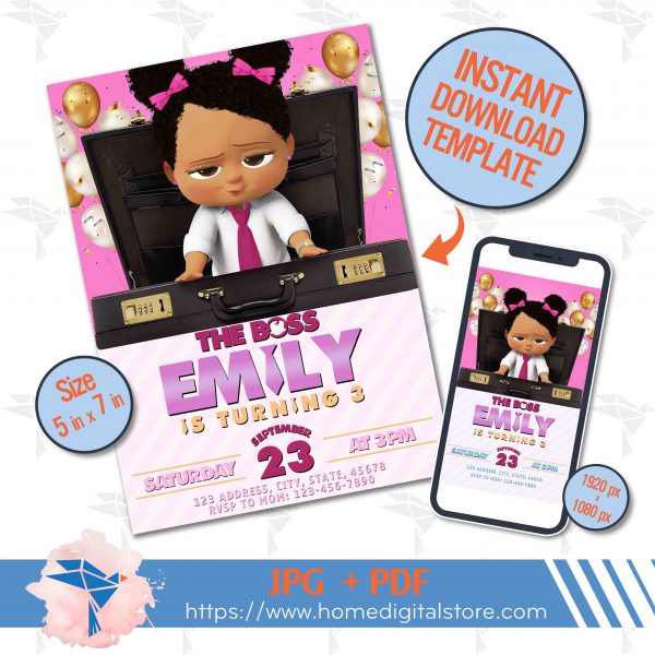 Baby Boss Birthday Invitation