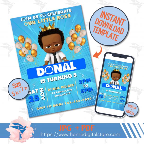 Baby Boss Birthday Invitation