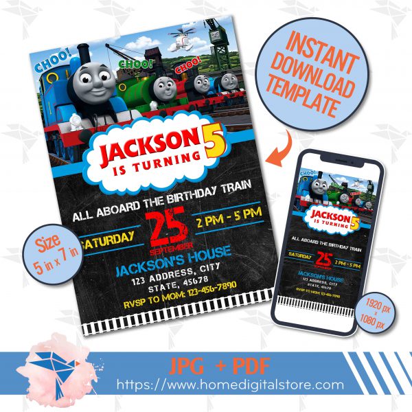 Thomas Train Birthday Invitation