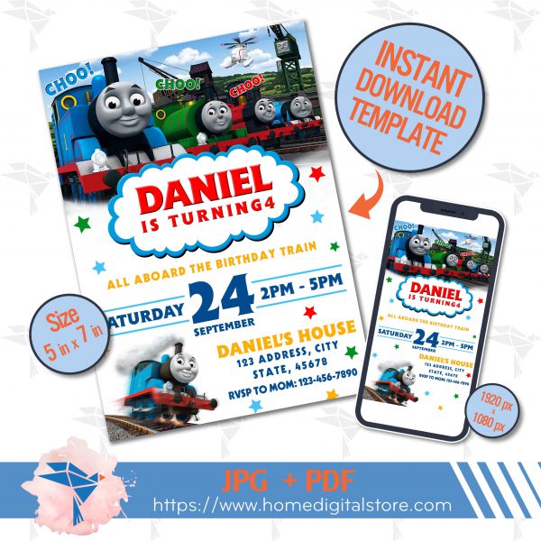 Birthday Invitation Thomas Train