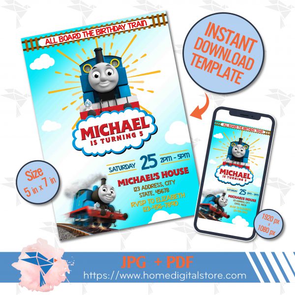 Birthday Invitation Thomas Train