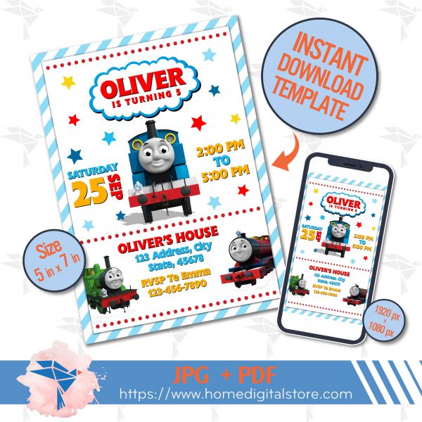 Birthday Invitation Thomas Train