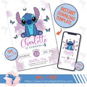 Stitch Birthday Invitation