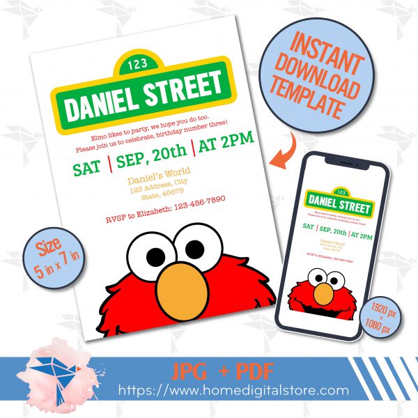 Sesame Street Birthday Invitation