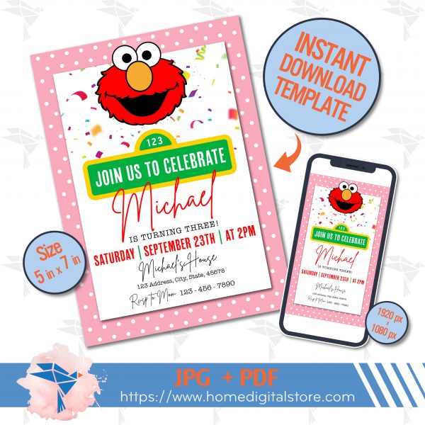 Sesame Street Birthday Invitation