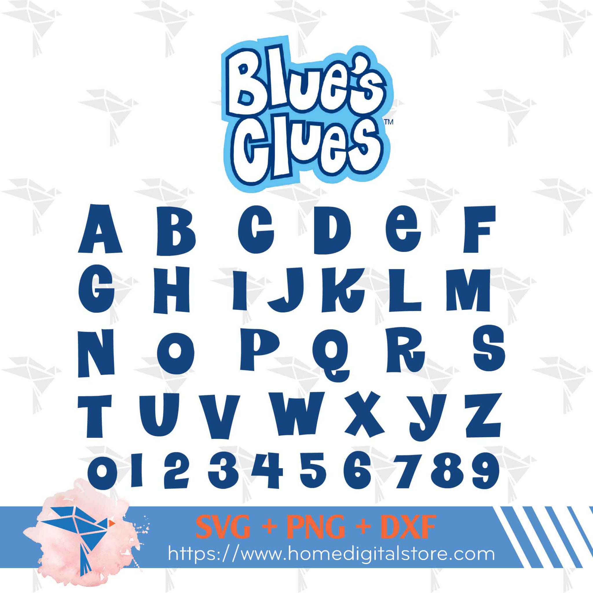 Blues Clues Font Svg Png Dxf