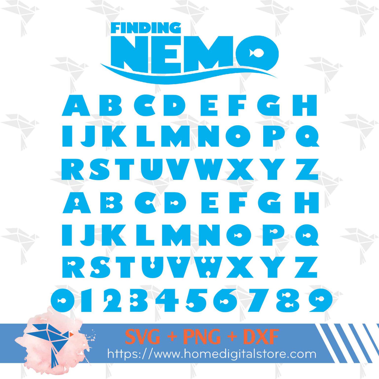 Finding Nemo Font PNG JPG   Finding Nemo 01 1536x1536 