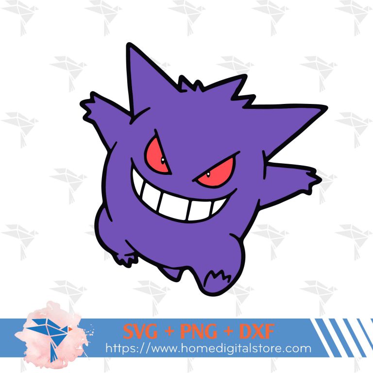 Gengar Pokemon Free SVG, PNG, DXF