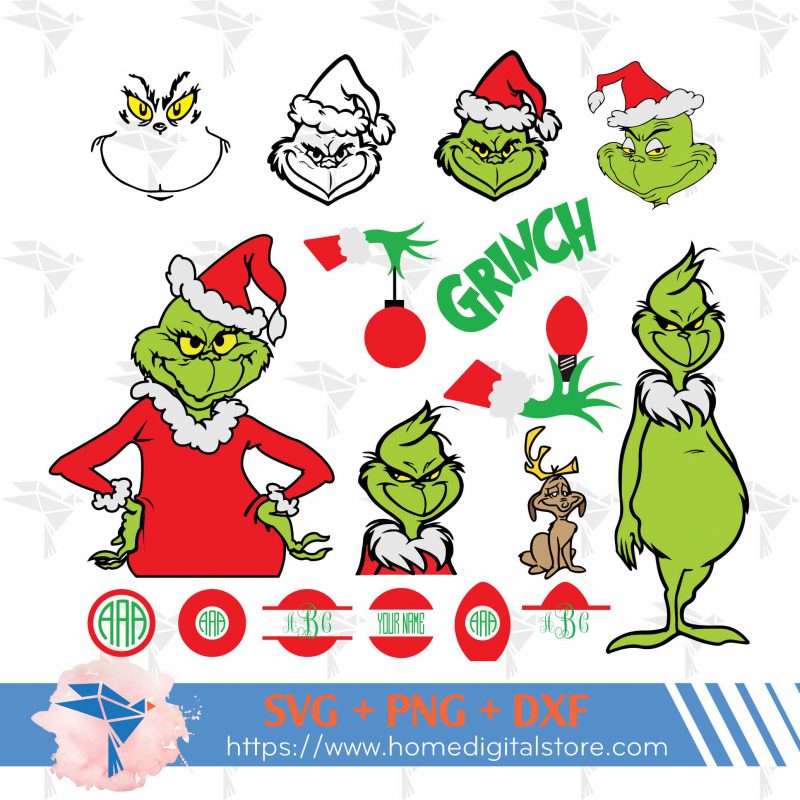 Grinch SVG, PNG, DXF