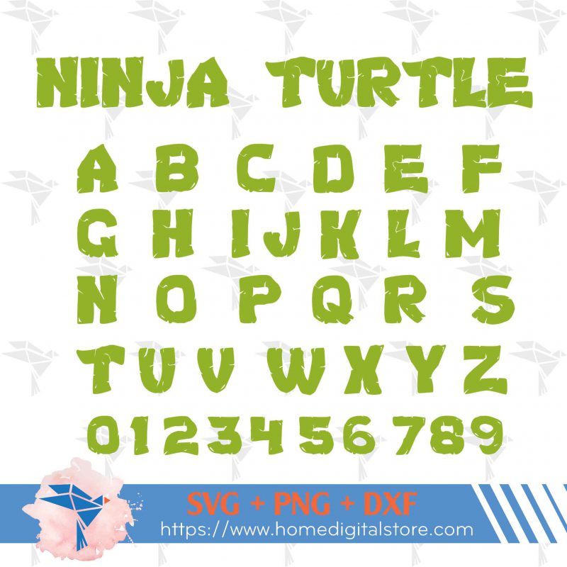 Ninja Turtle Font SVG, PNG, DXF