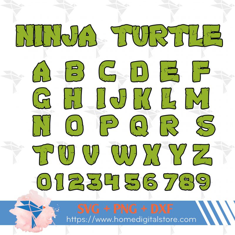 Ninja Turtle Font SVG, PNG, DXF