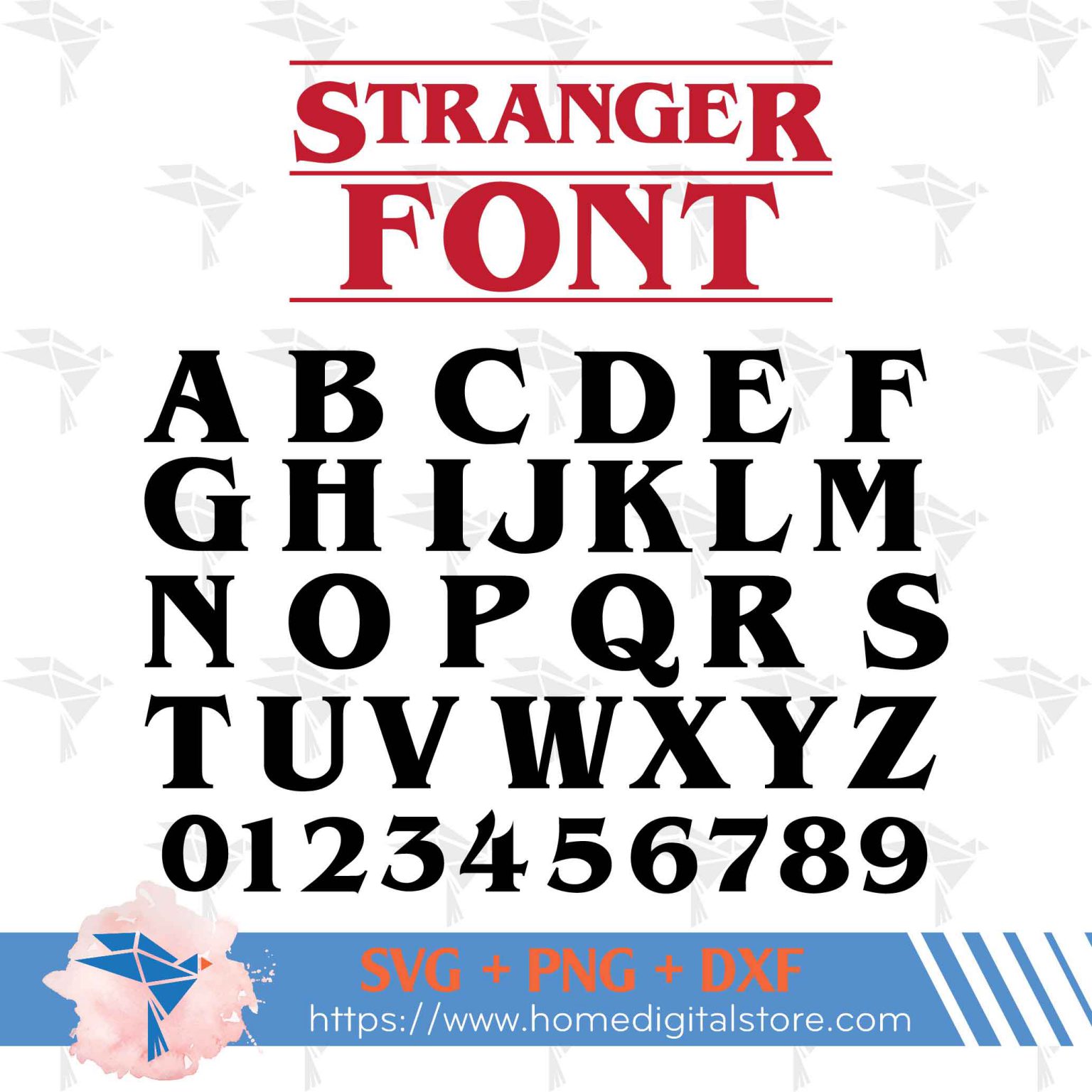 Stranger Font SVG, PNG, DXF