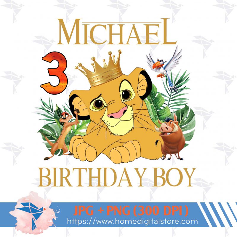 Birthday Boy Lion King PNG, JPG