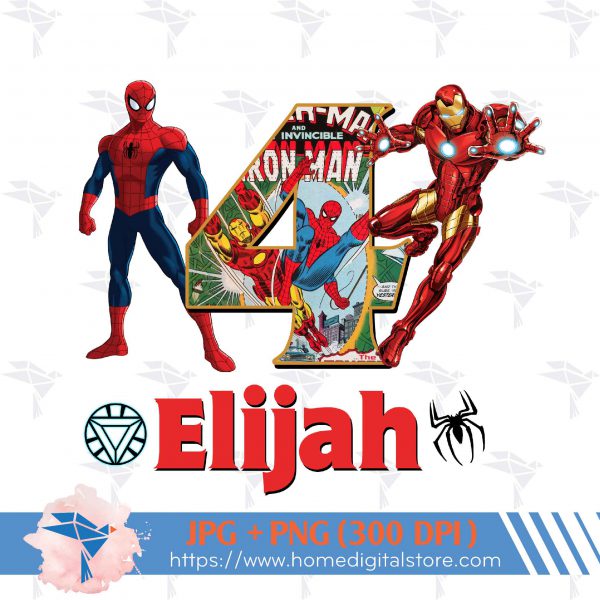 Birthday Boy Spiderman Ironman