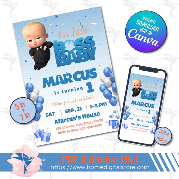 Baby Boss Birthday Invitation