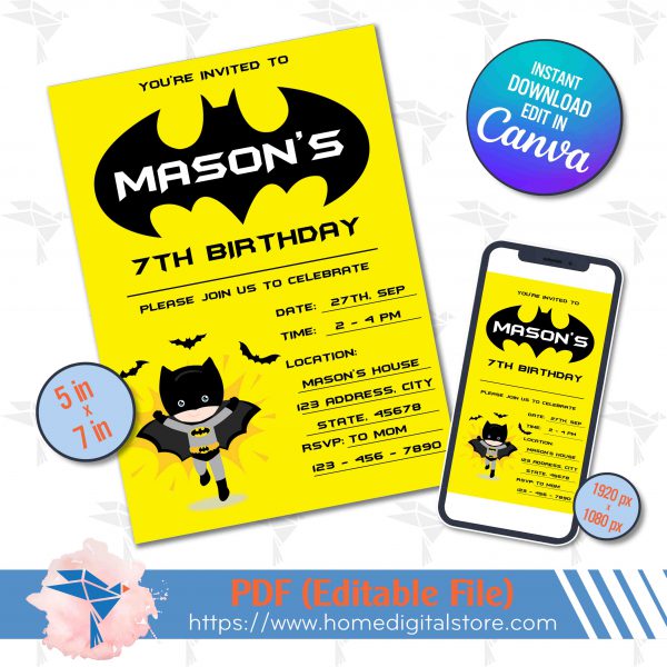 Cute Batman Invitation