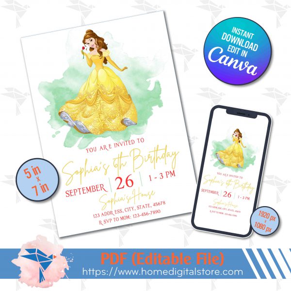 Belle Birthday Invitation