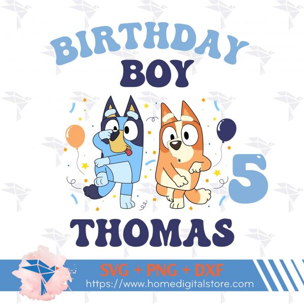 Bluey and Bingo Birthday SVG, PNG, DXF