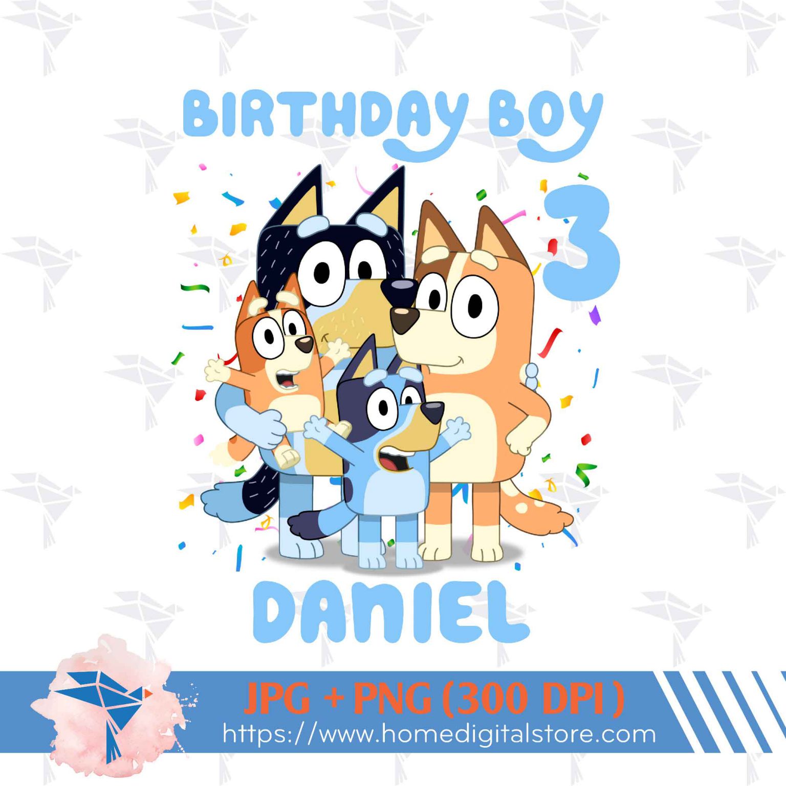 Bluey Birthday SVG, PNG, DXF