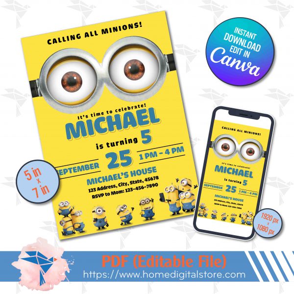 Birthday Invitation Minions