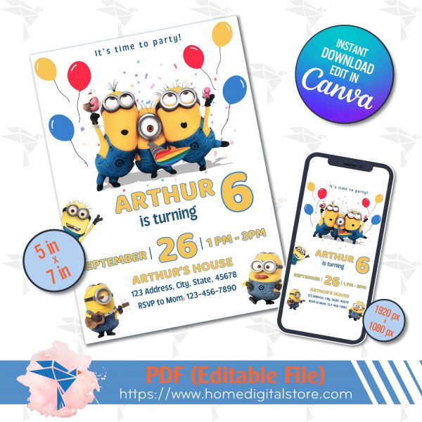 Birthday Invitation Minions
