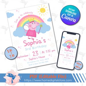 Peppa Pig Birthday Invitation