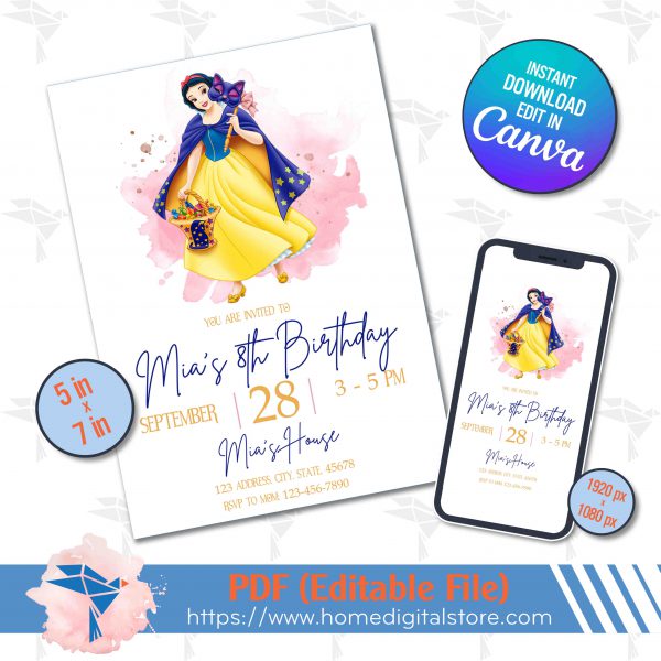Snow White Birthday Invitation