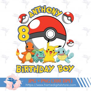 8th Birthday Pokemon PNG, JPG