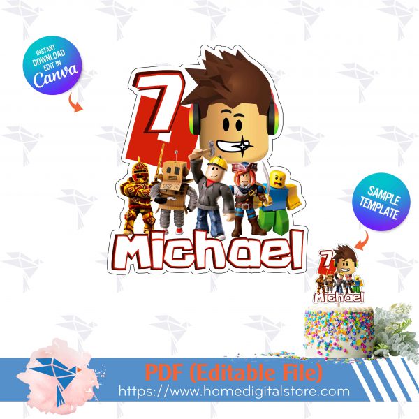 Roblox Cake Topper