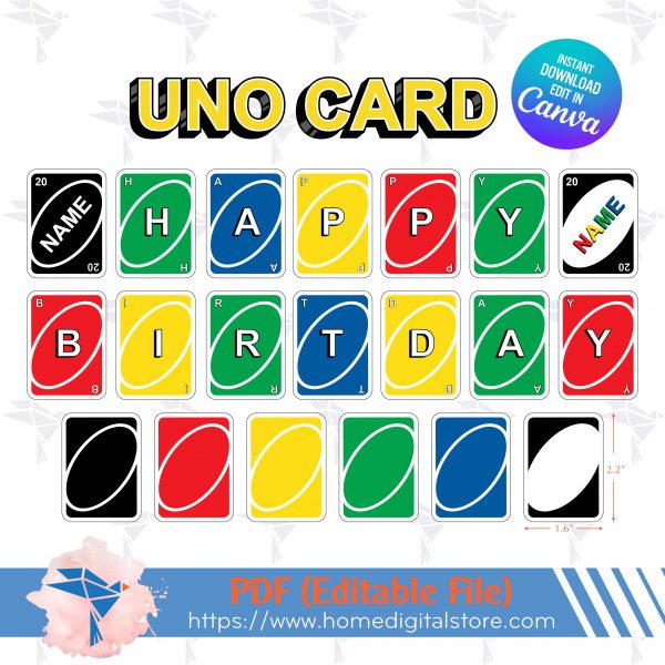 UNO Card Canva Template
