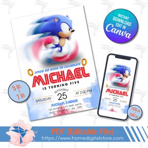 Sonic Birthday Invitation