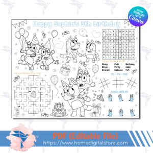 Bluey Activity Sheet Canva Template