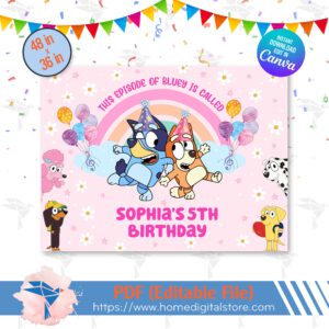 Bluey Edible Birthday Backdrop