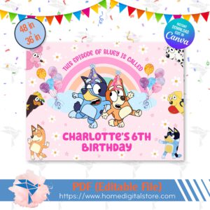 Bluey Edible Birthday Backdrop