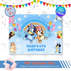 Bluey Edible Birthday Backdrop
