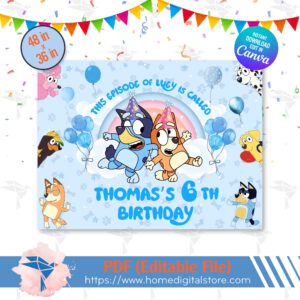 Bluey Edible Birthday Backdrop