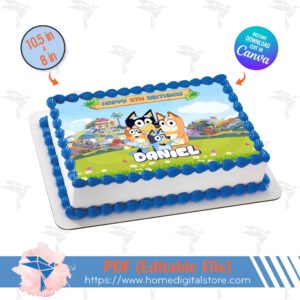 Bluey Edible Topper Cake Canva Template