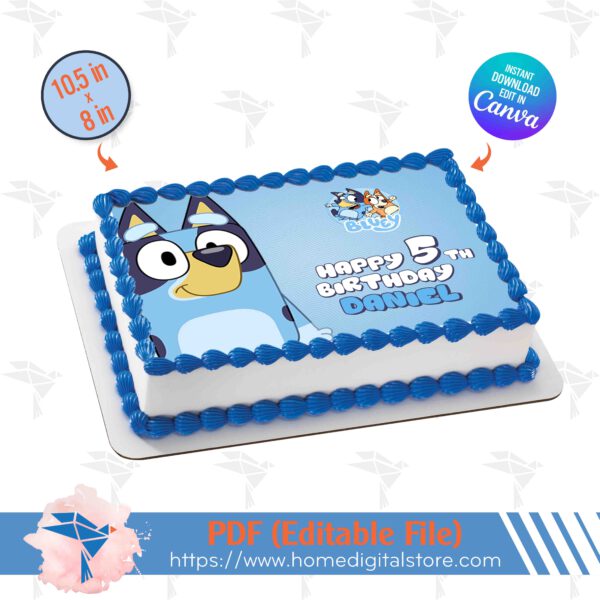 Bluey Edible Topper Cake Canva Template