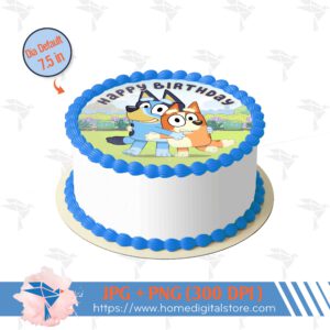 Bluey Round Circle Topper Cake